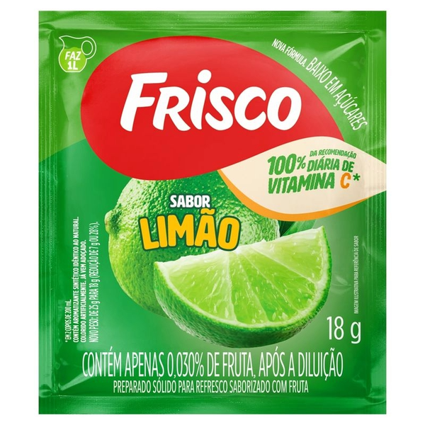 REFRESCO EM PO FRISCO LIMAO 18G LIMAO