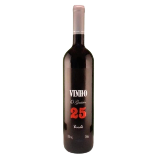 VINHO O GAUCHO 700ML TINTO SUAVE BORDO 25ANOS