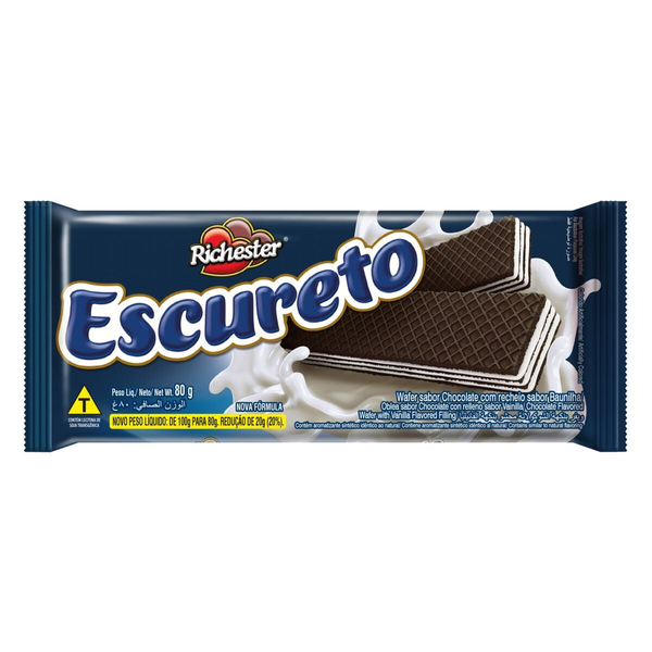 WAFER AMORI ESCURETO 80G BAUNILHA