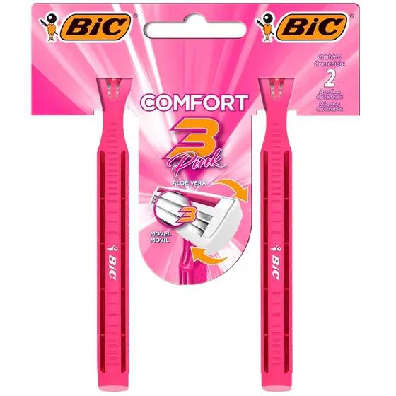 Apar.Depilar Bic Comfort 3 C/2 Rosa