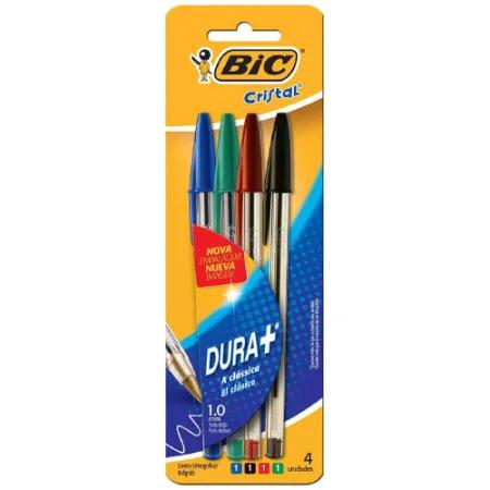 Caneta Bic Cristal 1az+1vm+1pt+1vd