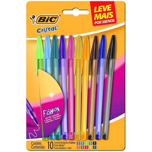 Caneta Bic Cristal C/10 Cores