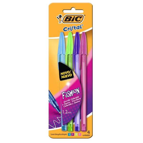 Caneta Bic Cristal Fashion C/4
