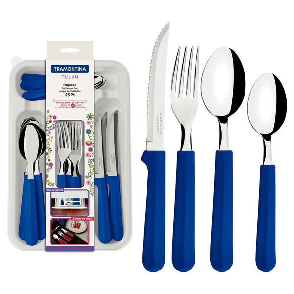 Faqueiro Tramontina Tulum 25pç Azul