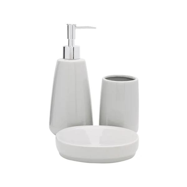 Jogo Banheiro Mimo Pale Grey 3 Pçs Ref.7090