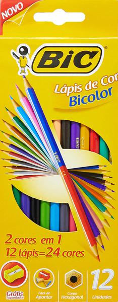 Lapis Cor Bic Bicolor C/12
