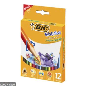 Lapis Cor Bic Evolution Triang.Jumbo C/12