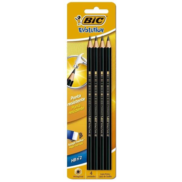 Lapis Esc.Bic Evolution Preto C/4