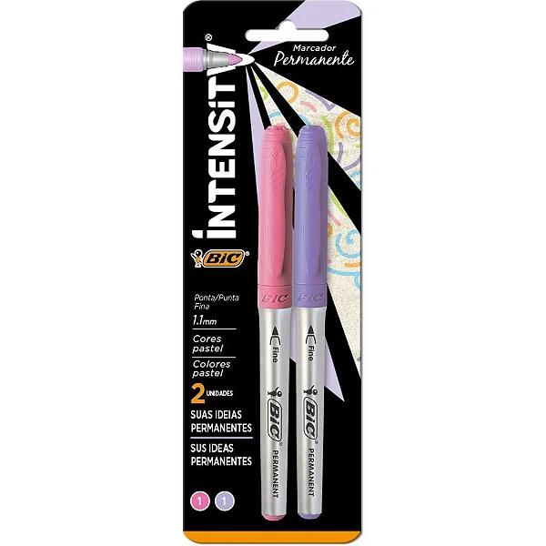 Marcador Bic Permanente Rosa e Lilas C/2