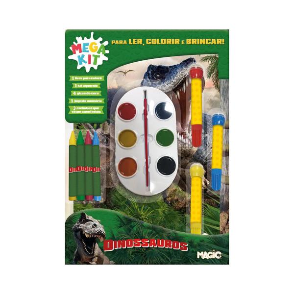 Mega Kit Dinossauros Ler Colorir e Brincar