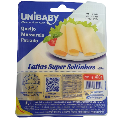 Mussarela Unibaby Fatiada 300g