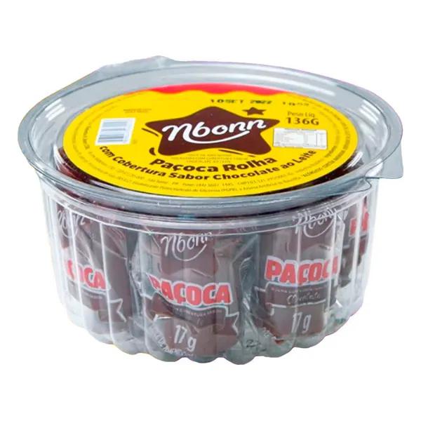 Paçoca Rolha Nbonn Choc.Esc.Pote 136g