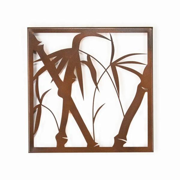 Quadro Bambu Arte Xadrez 3 Violetas 7123