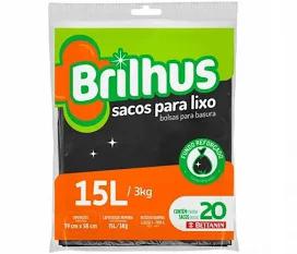 Saco Lixo Brilhus Almofada 15lt C/20