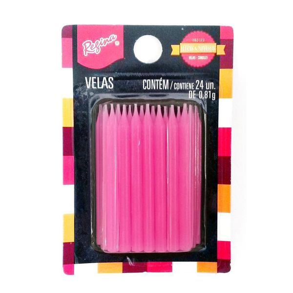 Vela Palito Regina Rosa C/24