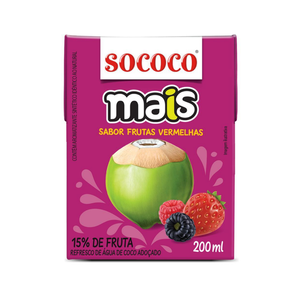 Agua De Coco Sococo Mais Frutas Verm. 200 Ml