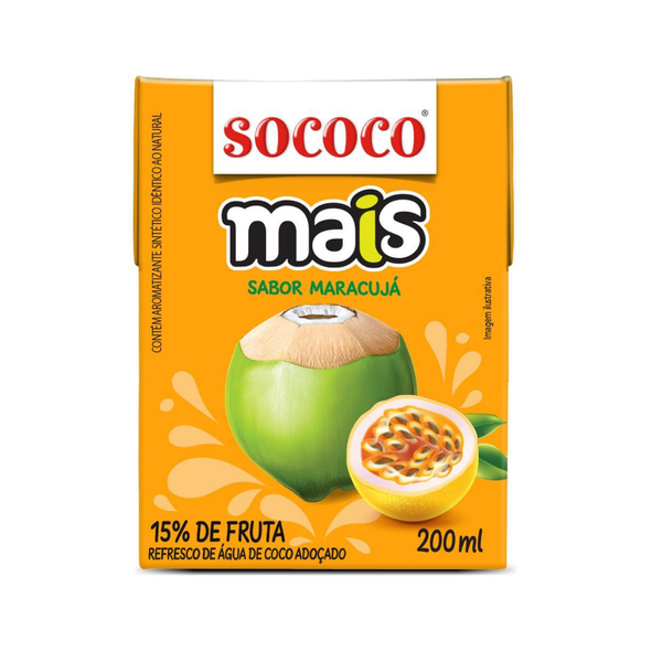 Agua De Coco Sococo Mais Maracuja 200 Ml