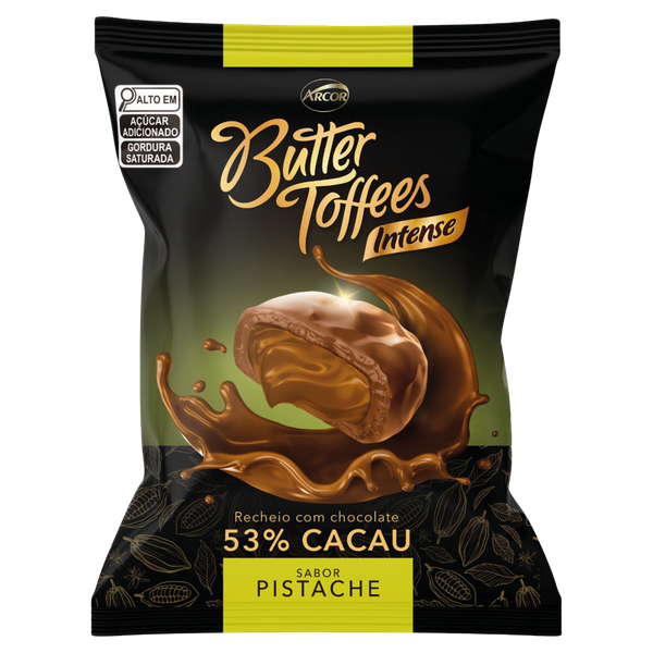 Bala Arcor Butter Toffe Pistache Cacau 90g
