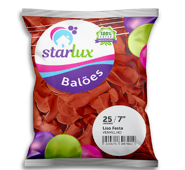 Balao Starlux Liso Vermelho 25x1
