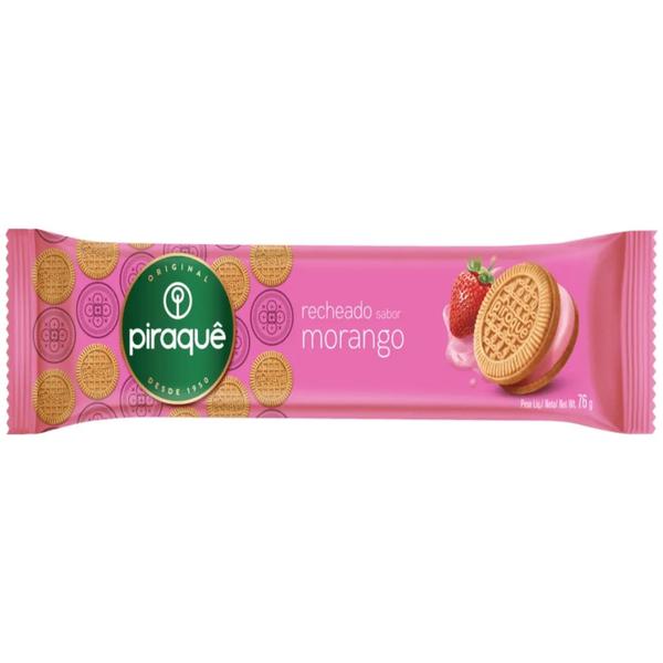 Biscoito Rech. Piraque Morango 76g