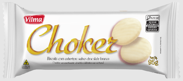 Biscoito Vilma Chocker Cobert. Choc.Bco 95g