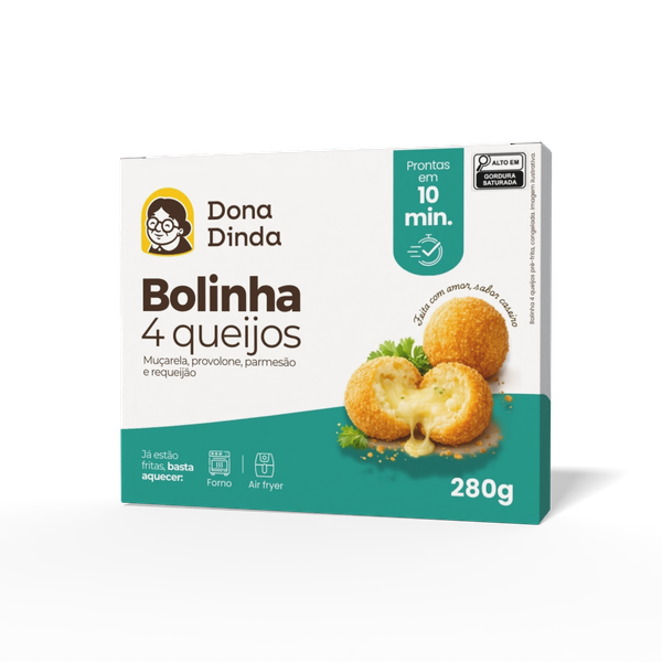 Bolinha 4 Queijos Dona Dinda Pre Frito 280g