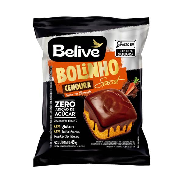 Bolinho Belive Cenoura Cobert.Zero Ac.45g