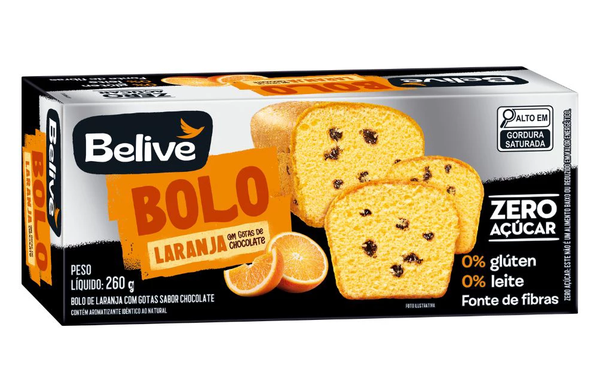 Bolo Belive Laranja C/Got.S/Ac.Zero Lactose 290g