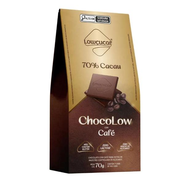 Chocolate Lowcucar 70% Cacau Cafe 70g