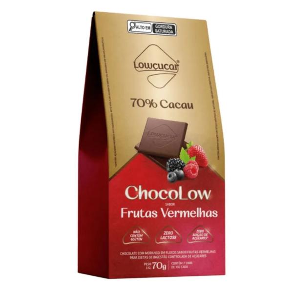 Chocolate Lowcucar 70% Cacau Frutas Vermelhas 70g