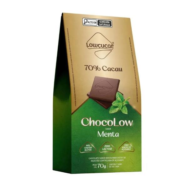 Chocolate Lowcucar  70% Cacau Menta 70g