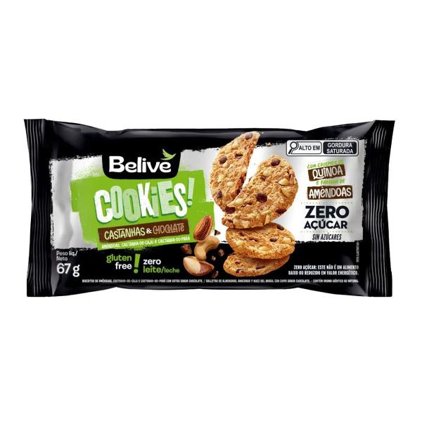 Cookie Double Belive Castanhas e Chocolate Zero Ac/Glut.67g