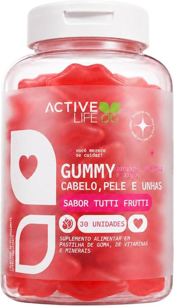 Suplemento Gummy Active Life Cabelo/Pele/Unha 30 Un