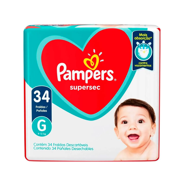 Fralda Pampers Supersec g C/34 Un