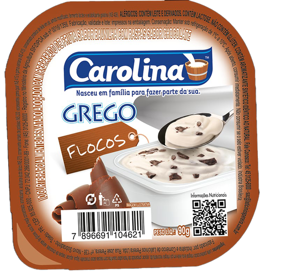 Iogurte Carolina Grego Calda Flocos 90g