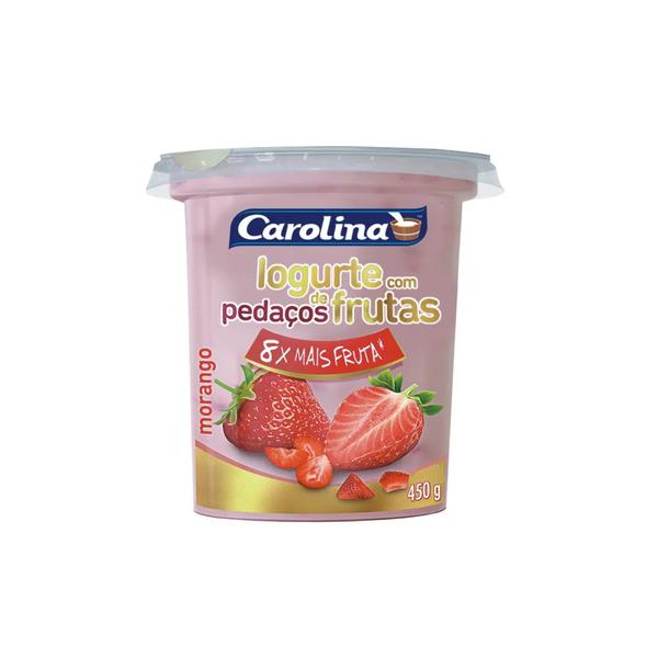 Iogurte Carolina Pedacos Morango 450g