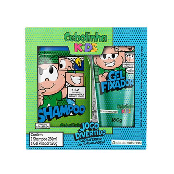 Kit Shampoo 3x1 260ml+gel Fixador Cebolinha 180g
