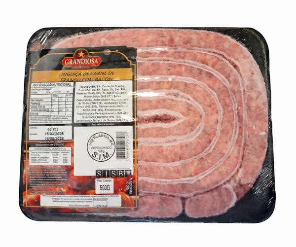 Linguica Frango C/Bacon Grandiosa 500g
