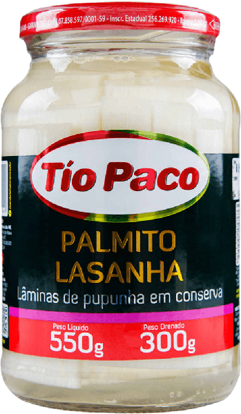 Palmito Tio Paco Pupunha Em Laminas P/Lasanha 300g