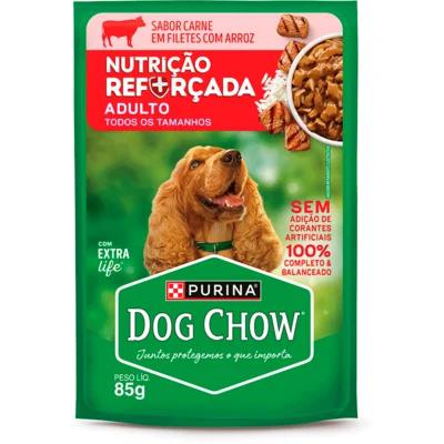 Racao Cachorro Dog Chow Ad.Carne/Arroz 85g Sache