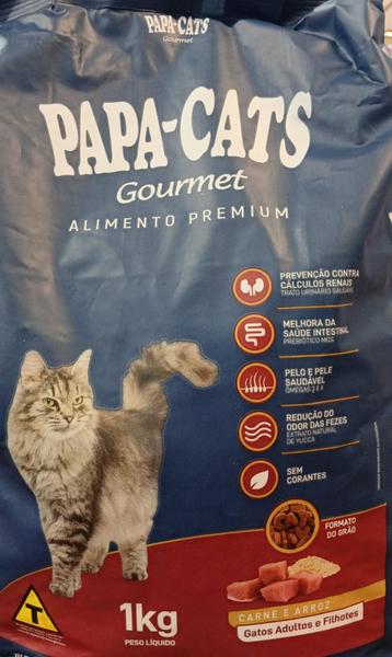 Racao Gato Papa Cats Car/Arroz 1kg