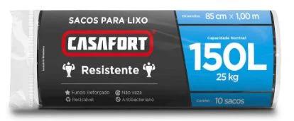 Saco P/ Lixo Casafort Preto 150 Lt Rolo