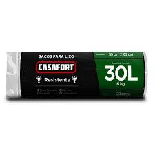 Saco P/ Lixo Casafort Preto 30 Lt Rolo