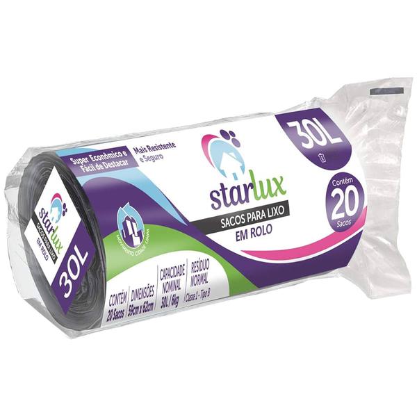 Saco P/ Lixo Starlux 30 Lt Rolo