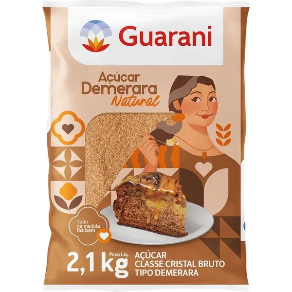 AÇUCAR GUARANI 2,1KG NATURAL DEMERARA