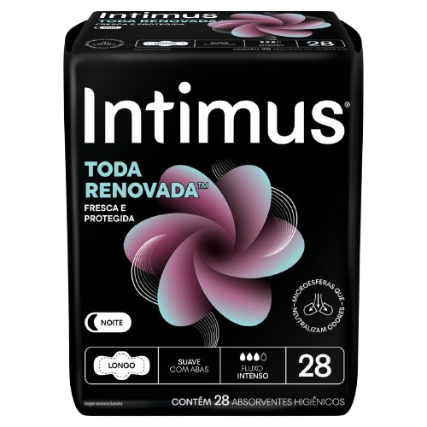 ABSORVENTE INTIMUS TODA RENOVADA NOTURNO C/28 C/A SUAVE