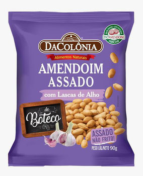 AMENDOIM DACOLONIA 90G ASSADO LASCAS ALHO