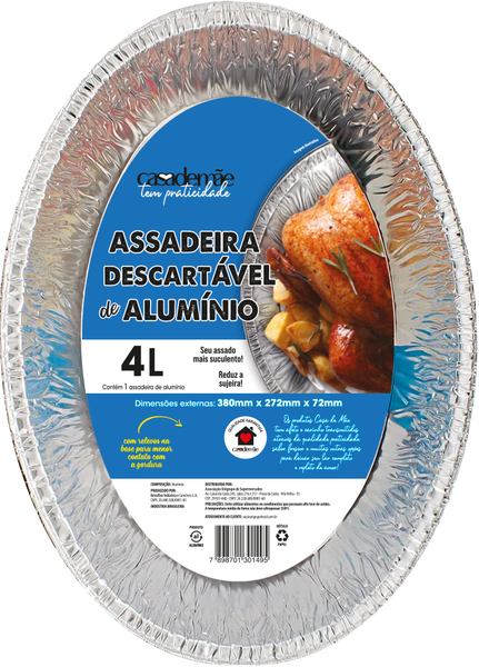 ASSADEIRA CASA DE MÃE 4L ALUMÍNIO