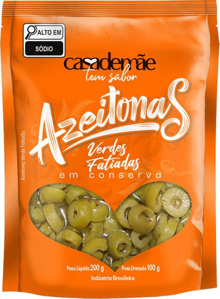 AZEITONA VERDE CASA DE MÃE 100G SC FATIADA