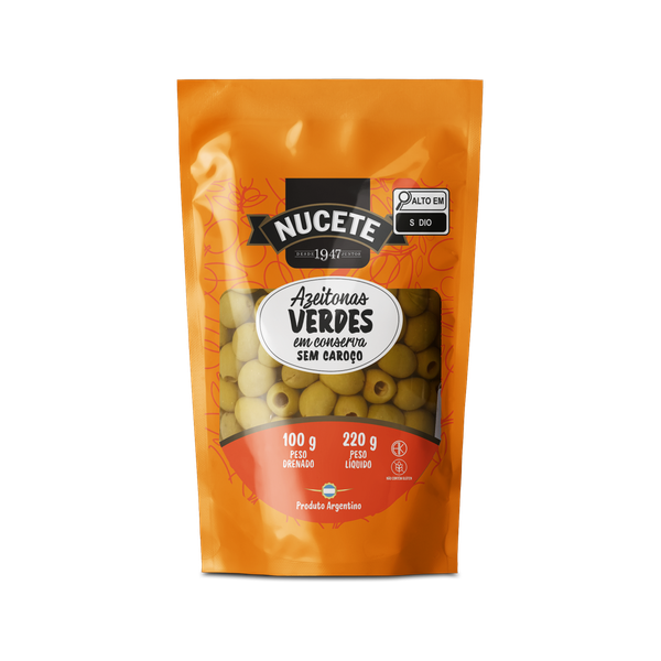 AZEITONA VERDE NUCETE 120G DOYPACK S/ CAROÇO